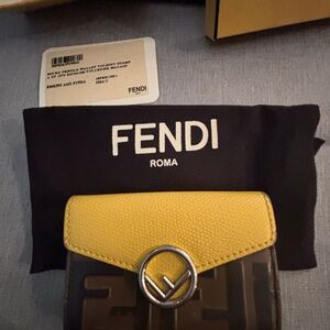 Fendi Yellow and Brown Wallet